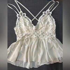 Elegant Lace and Chiffon Top